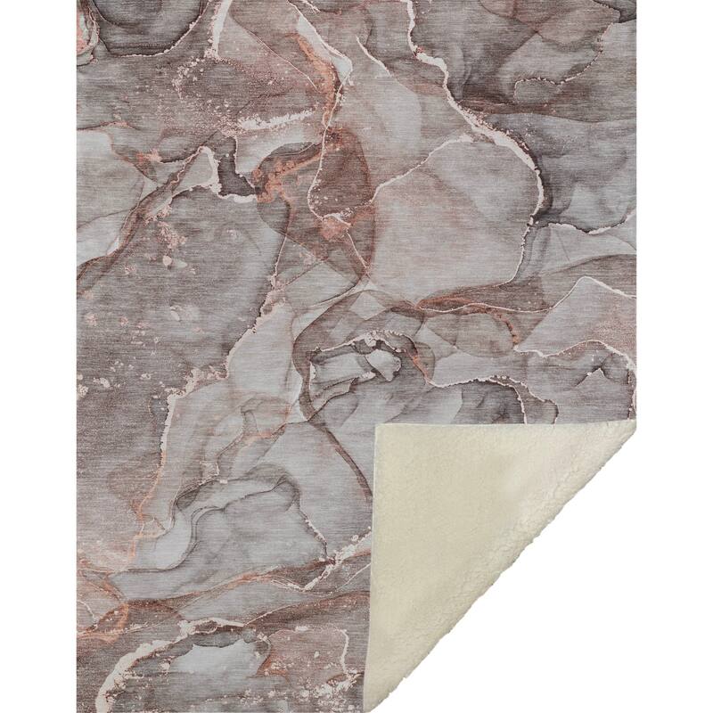 Premium Machine Washable Modern Abstract Sherpa Throw Blanket