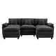 preview thumbnail 51 of 109, Modular Cloud Chenille Sectional Sofa with Ottomans, Deep Seat Convertible L-Shaped or U-Shaped Couch