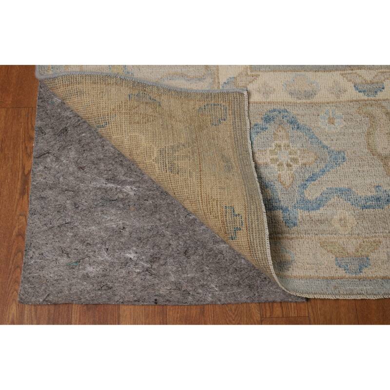 Hand Knotted Oriental 100% Wool Carpet Transitional All-Over Greys & Charcoal Oushak Area Rug - 11' 9'' X 9' 2''