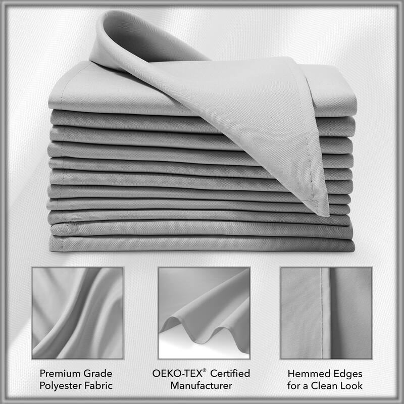 144 Pack 17 Inch Polyester Cloth Dinner Napkins for Party Restaurant