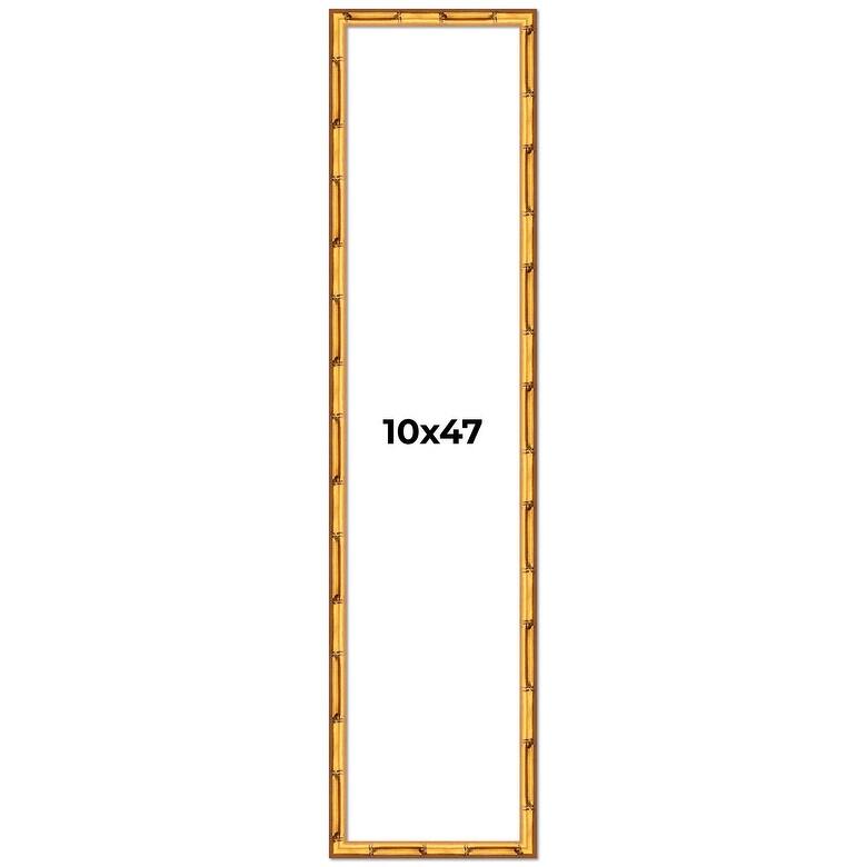 10x47 Frame Gold Bamboo Picture Frame Modern Photo Frame Includes UV Acrylic Shatter Guard Front Acid Free Foam Backing Board