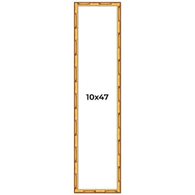 10x47 Frame Gold Bamboo Picture Frame Modern Photo Frame Includes UV Acrylic Shatter Guard Front Acid Free Foam Backing Board
