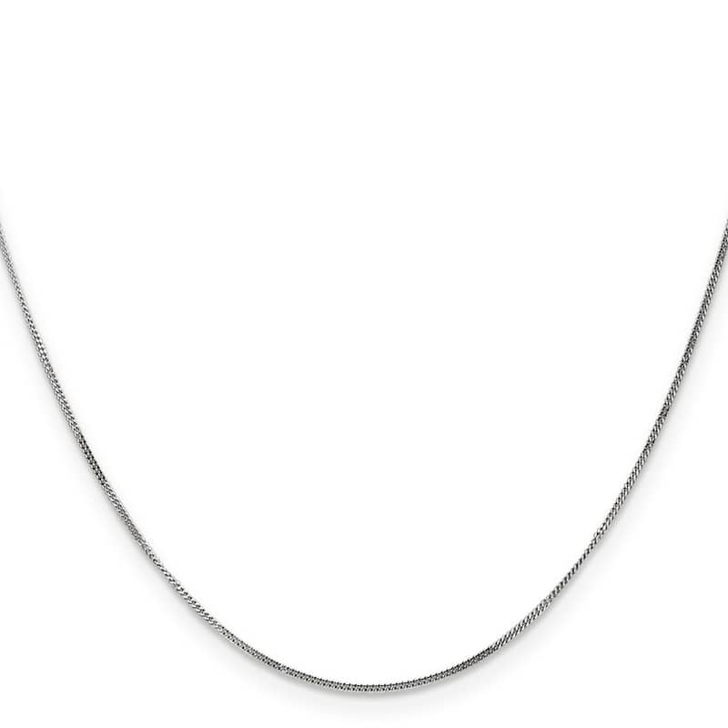 Curata 14k White Gold 10" 0.9mm Curb Chain Anklet (Spring-ring)