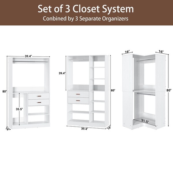 Navada 79'' - 110'' Freestanding Corner Closet System