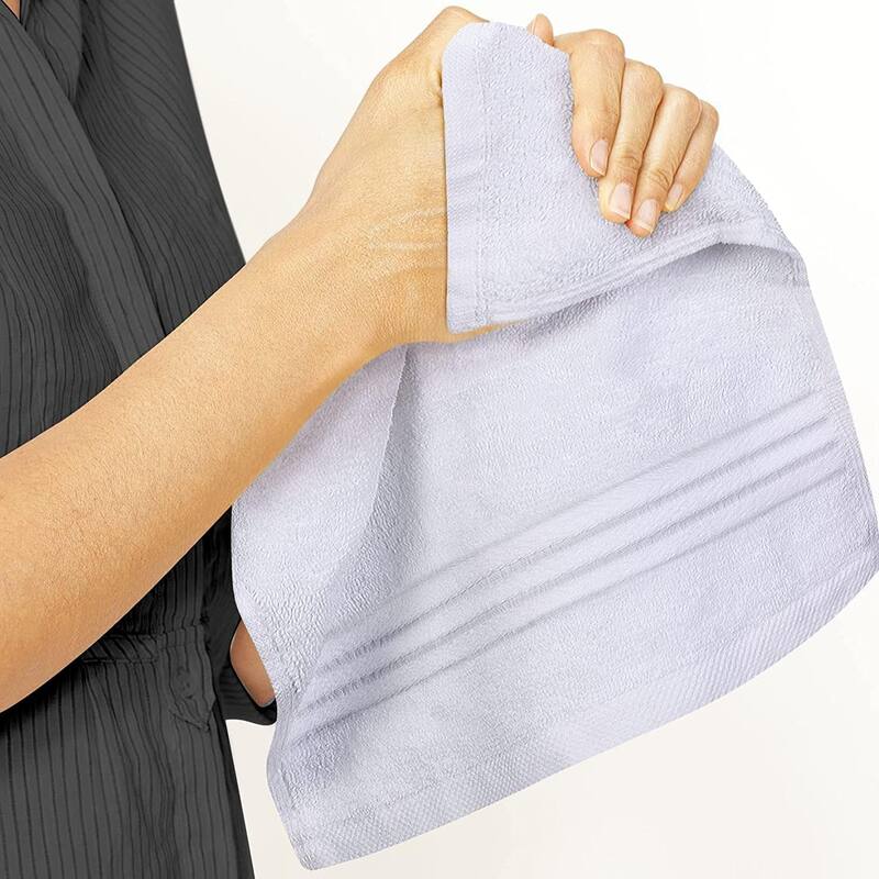 12 Pack Cotton Washcloths 12x12 - Soft, Absorbent, White Towels