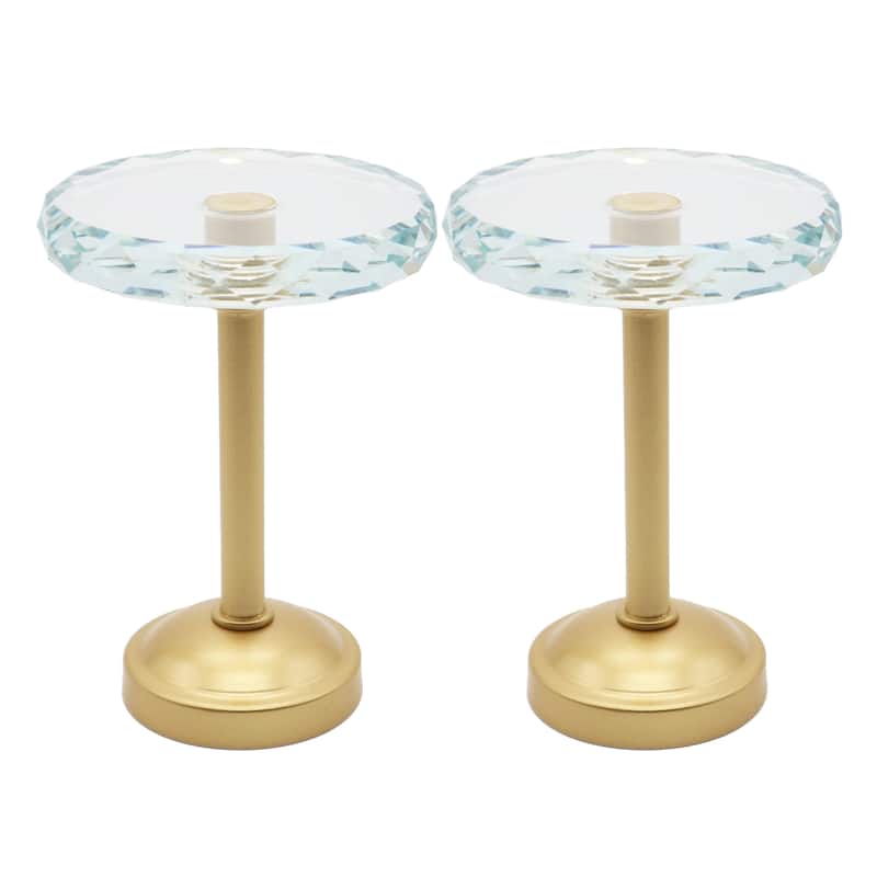 MERIVILLE Set of 2 Cut Crystal Window Drapery Medallion Holdbacks - Gold - Set of 2