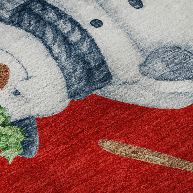 Premium Washable Super Soft Winter Holiday Snowman Mayfield Rug