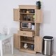 preview thumbnail 6 of 15, HOMCOM Traditional Freestanding Kitchen Pantry Cabinet Cupboard with Doors and Shelves, Adjustable Shelving