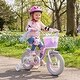 preview thumbnail 4 of 8, Gymax 12'' Kids Bike w/Training Wheels Hand Coaster Brakes Adjustable - Purple