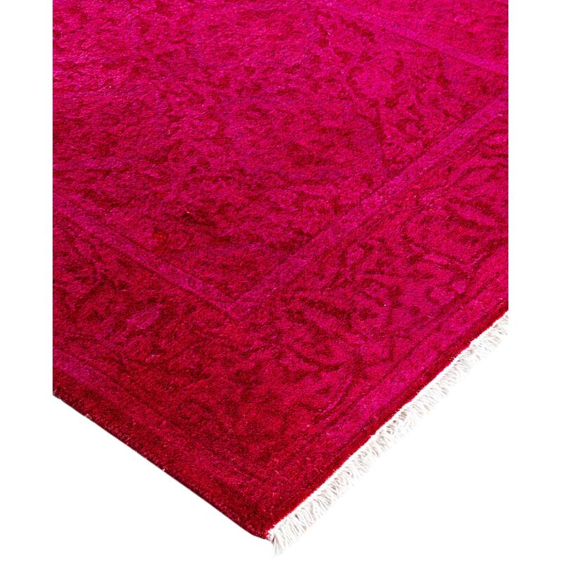 Overdyed One-of-a-Kind Hand-Knotted Area Rug - Pink - 2' 6" x 23' 10"