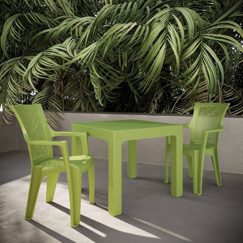 3-Piece Outdoor Bistro Set with Mira Chairs and Solora Table