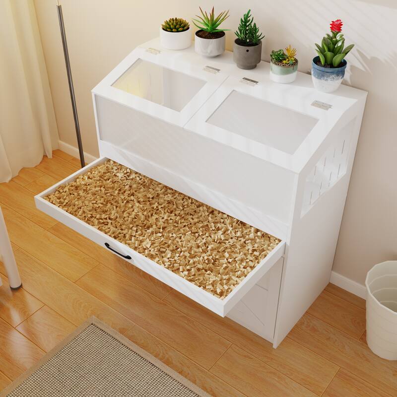 Functional Small Pet Home Hamster House: Ample Storage and Clear Acrylic Panels for Easy Pet Care