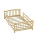 preview thumbnail 51 of 74, Montessori Solid Pine Floor Bed with Full-Length Safety Fence & Slatted Base by Harper&Bright Designs