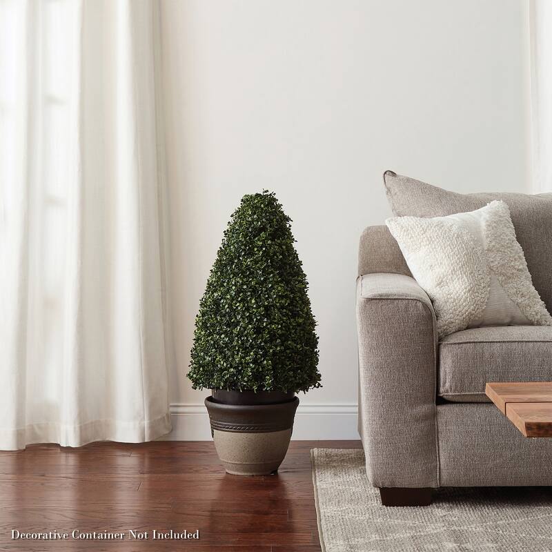 Artificial Boxwood Topiary 36-Inch Faux Plant in Sturdy Pot