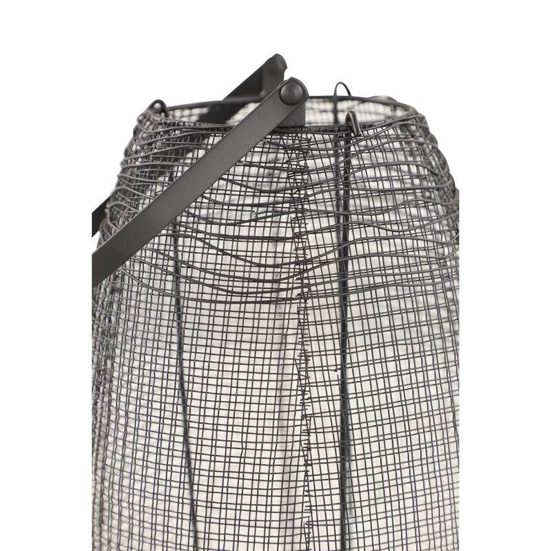 Gold Metal Decorative Indoor Outdoor Candle Lantern with Handle - 9 x 9 x 16