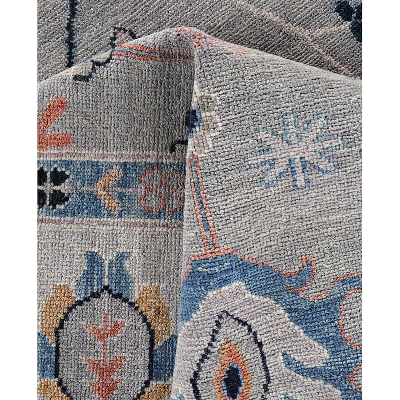 Oushak One-of-a-Kind Hand-Knotted Area Rug - Gray - 9' 0" x 11' 10"