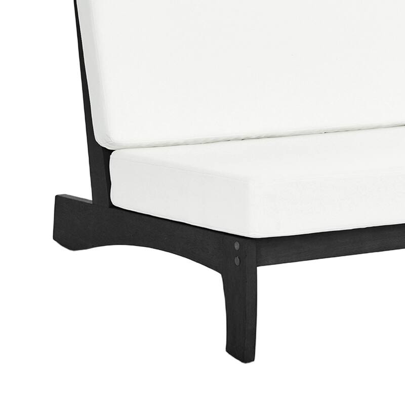 3 Seat Wood 64" W Cushioned Outdoor Patio Sofa with Coffee Table