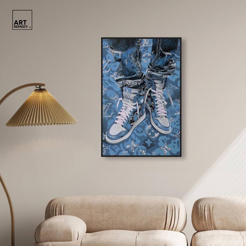 Blue Dreams Sneakers Canvas by Art Remedy
