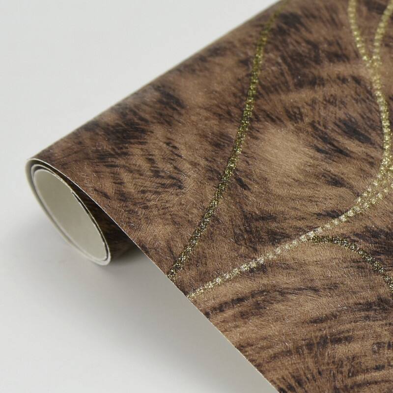 Brewster Abruzzo Brown Wolf Wave Wallpaper - 21in x 396in x 0.025in