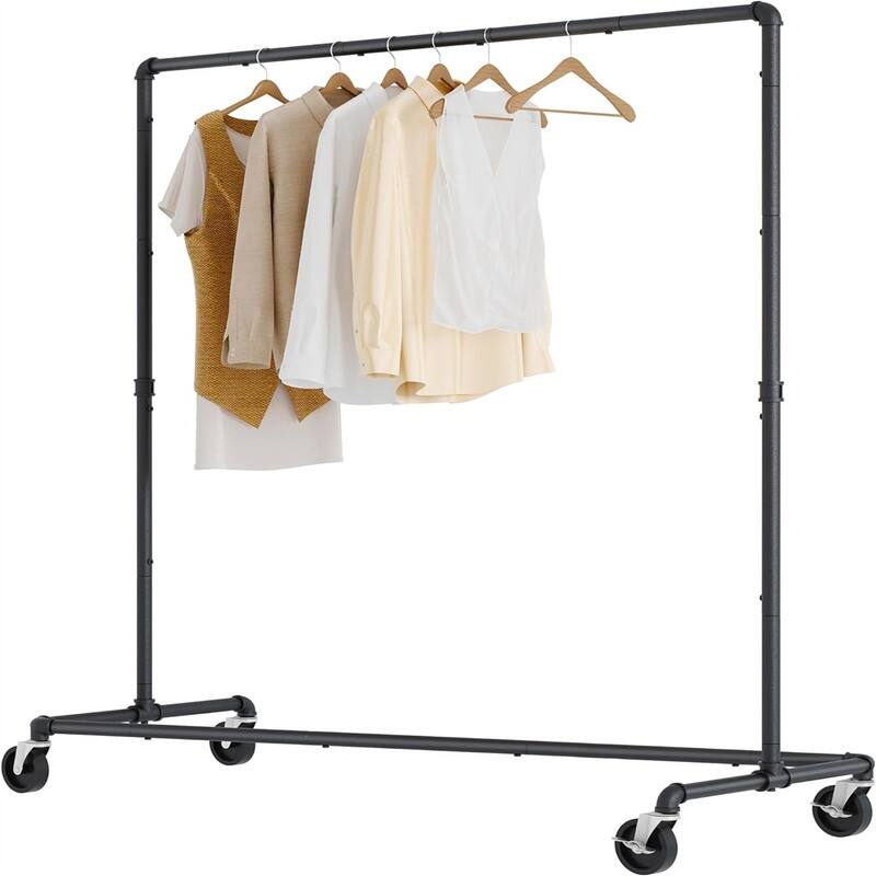 Rolling Clothing Racks For Hanging Clothes - 23.62"D x 58.26"W x 64.48"H