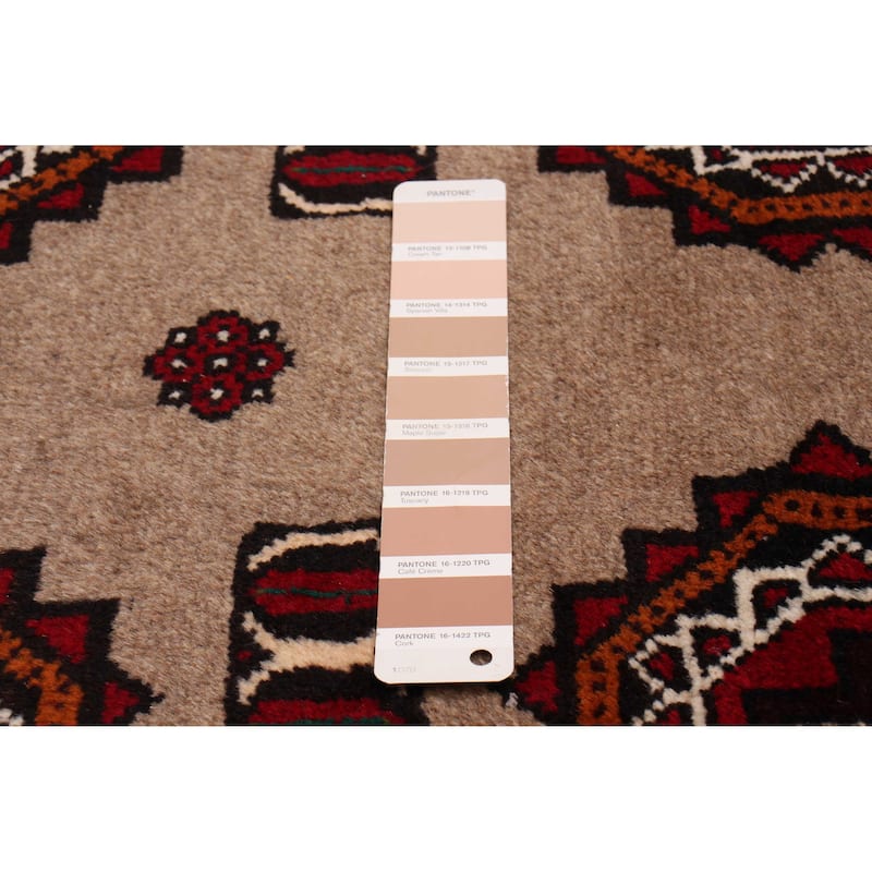 ECARPETGALLERY Hand-knotted Royal Baluch Tan Wool Rug - 3'3 x 5'7