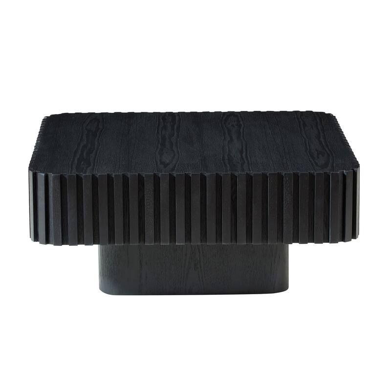 Modern Handcraft Drum Square Wooden Coffee Table