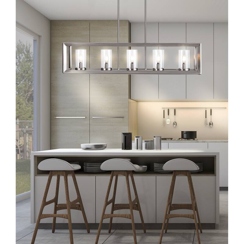 Anna Linear Metal/Glass LED Pendant, Oil Rubbed Bronze by JONATHAN Y