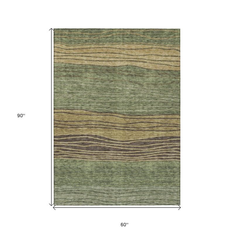 HomeRoots Striped Transitional Rectangle Outdoor Rug