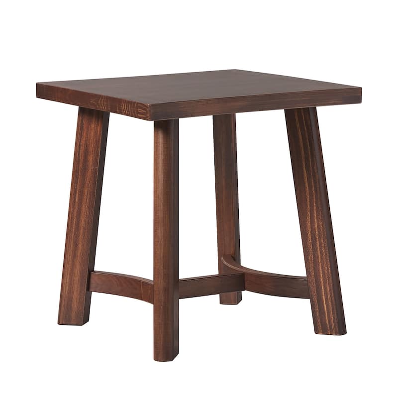 Walker Edison Modern Farmhouse Solid Wood Square Side Table