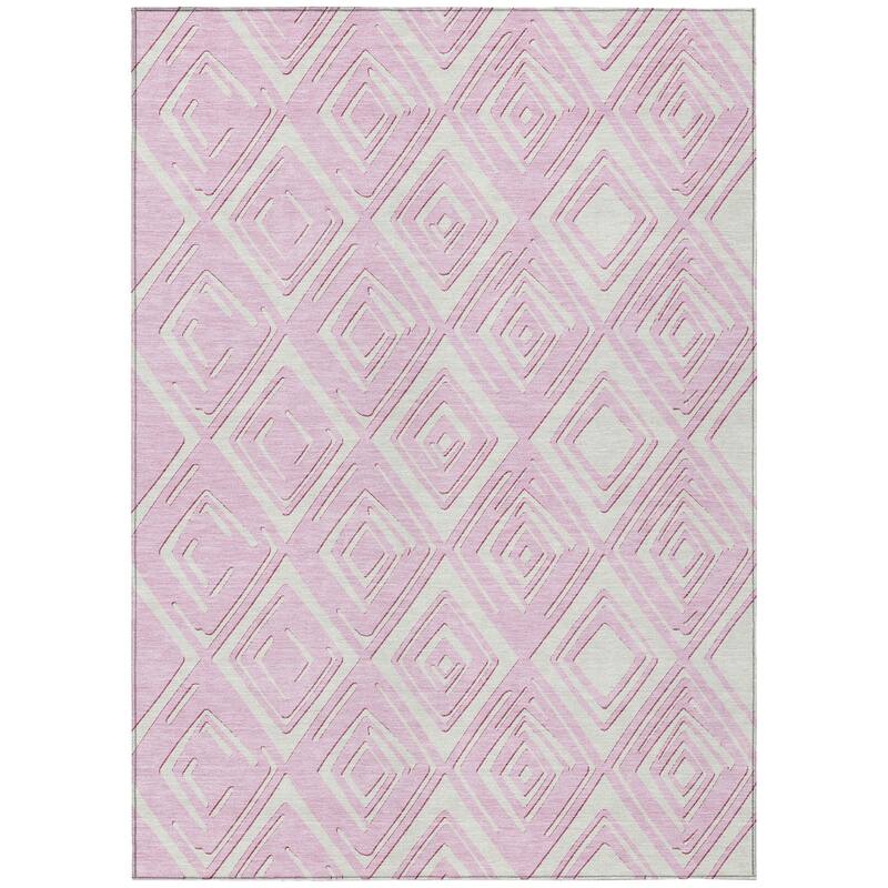Machine Washable Indoor/ Outdoor Chantille Contemporary Diamonds Rug