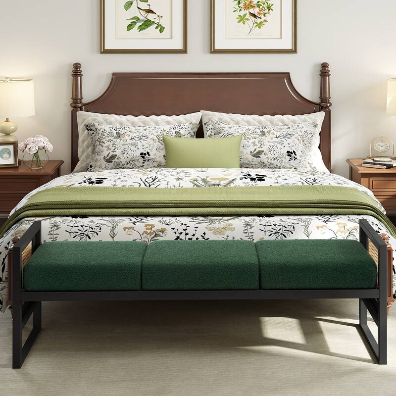 Fabric Upholstered Storage Bench for End of Bed, Entryway - 56.69"L x 16.93"W x 22.4"H