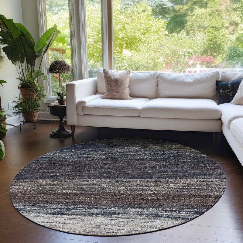 Machine Washable Indoor/ Outdoor Chantille Solid Ombre Rug