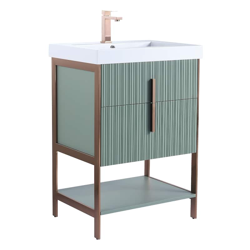 Fine Fixtures Serenity Modern Bathroom Vanity with White Gel Acrylic Top