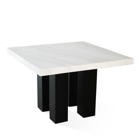 Gracewood Hollow Mhlanga 54-inch Square White Marble Dining Table
