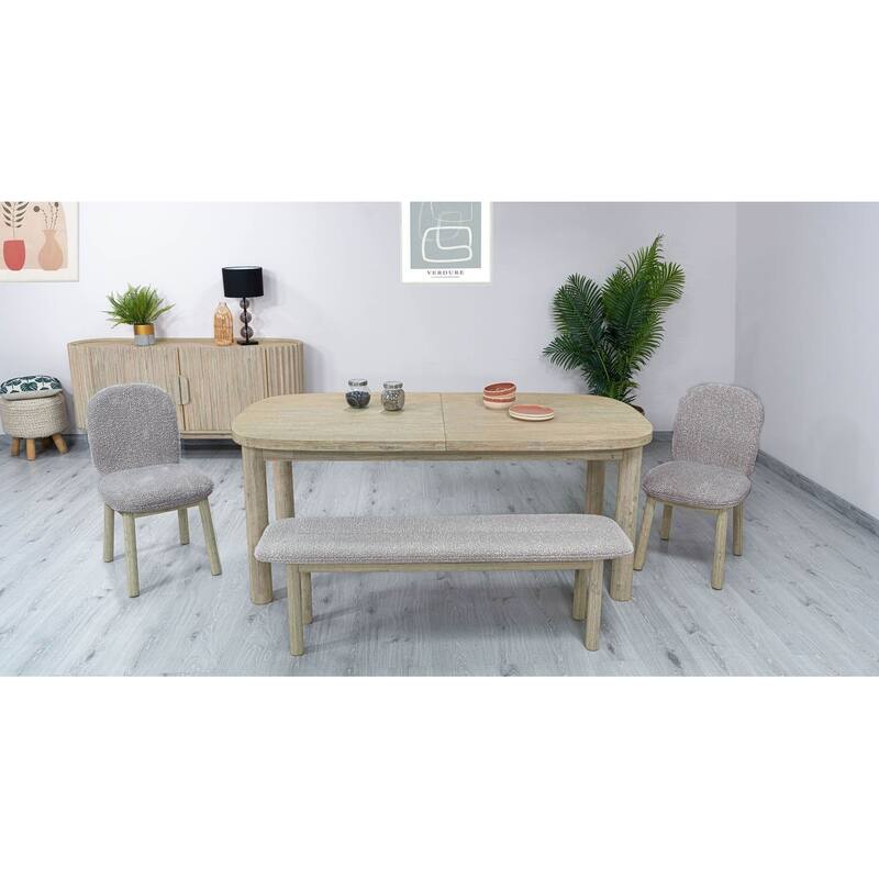 Willow Upholstered Acacia Accent Bench