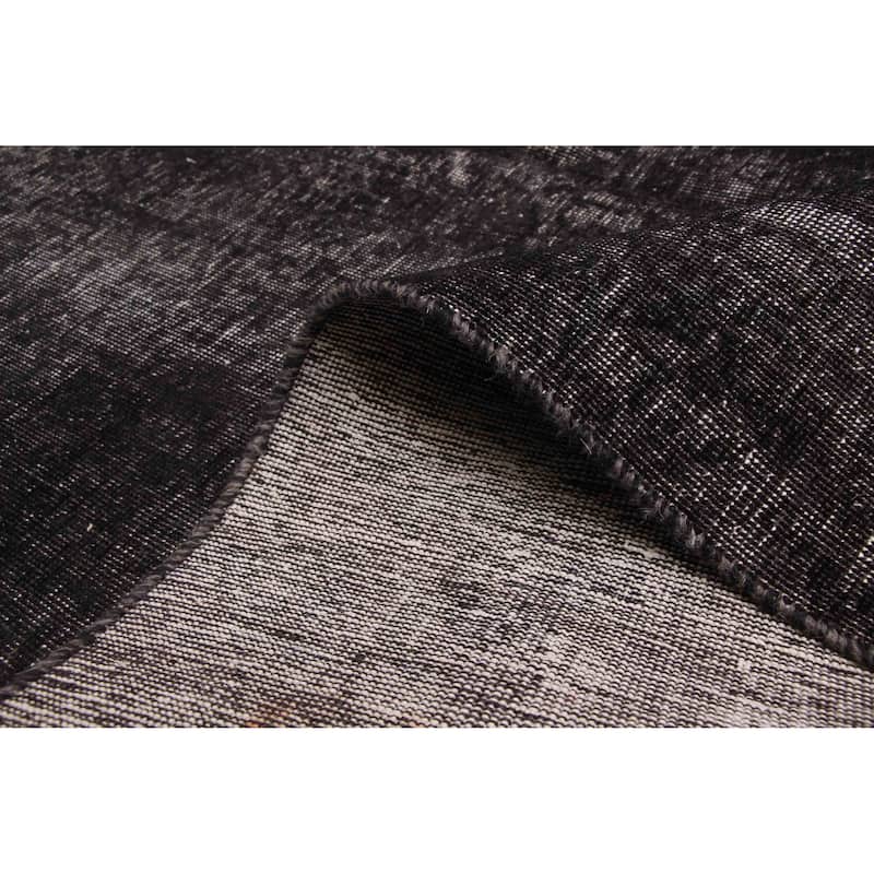 ECARPETGALLERY Hand-knotted Color Transition Black Wool Rug - 5'0 x 7'1