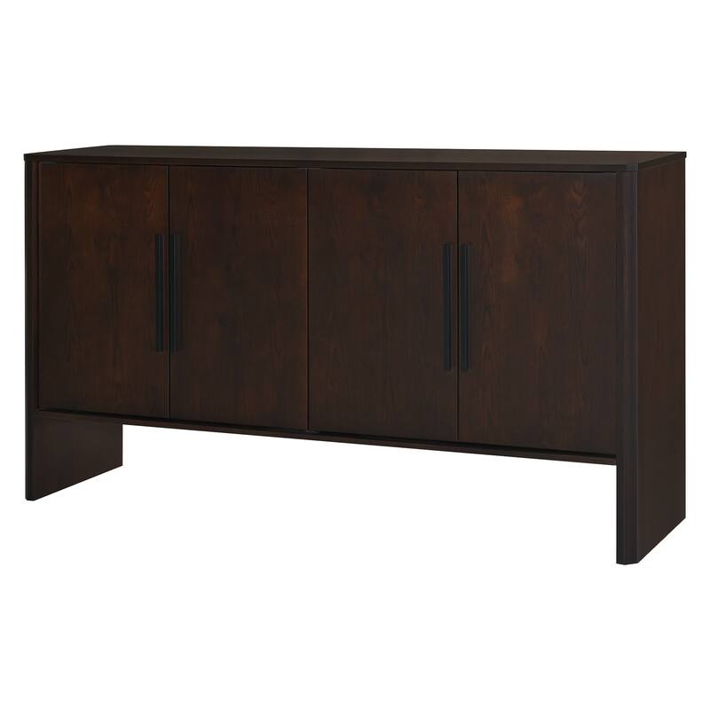 4-Door Retro Sideboard with Adjustable Shelves, Large Storage Cabinet, Antique Blue