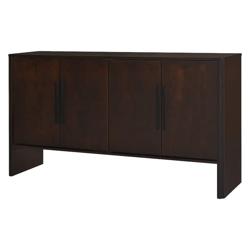 4-Door Wood Sideboard Buffet Cabinet with Adjustable Shelves & Long Handles