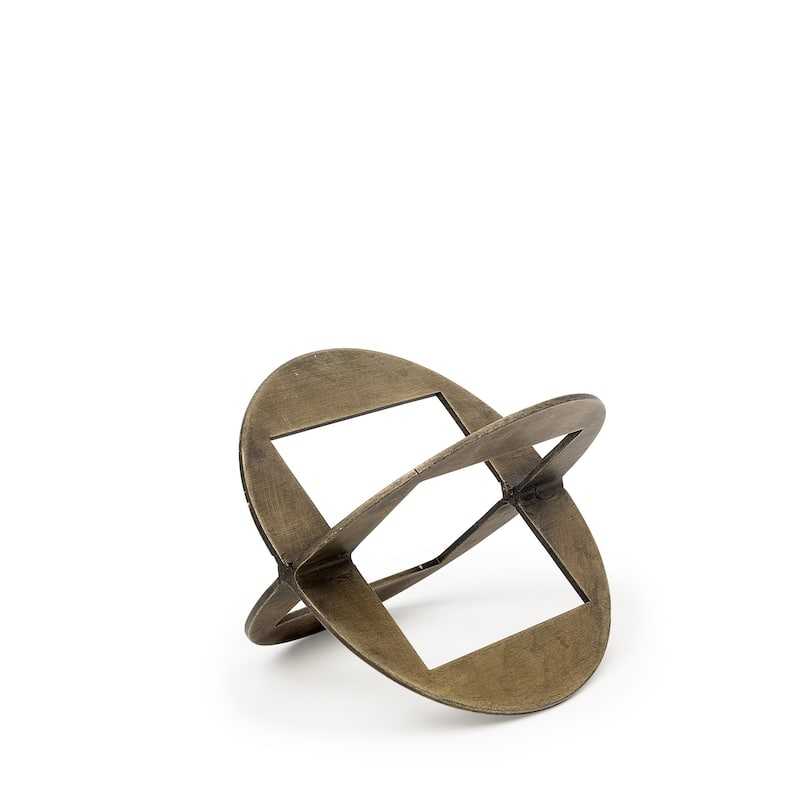 HomeRoots 6" Gold Metal Geometric Orb Tabletop Sculpture