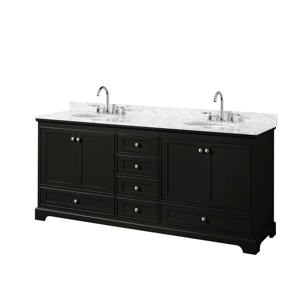 Wyndham Collection Deborah 80" Free Standing Double Vanity Set with