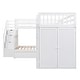 preview thumbnail 11 of 58, L-Shaped Bunk Bed with Storage Stairs, Fold Desk, Wardrobe, Twin - Twin Over Full Bed with Pull-out Underneath Storage Drawers