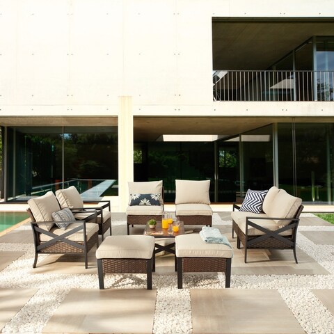 X-Arm 9-Piece Outdoor Conversation Set