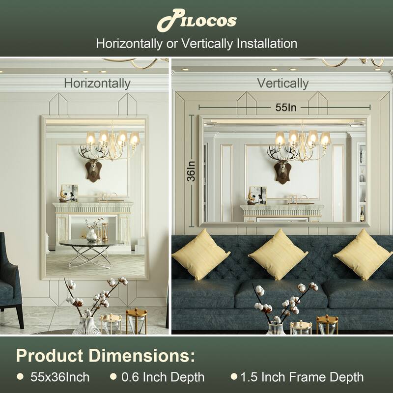 Bathroom Mirrors Wall Mounted Rectangle Vanity Cosmetic Makeup Mirror