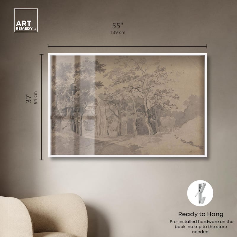 Grove with Road and Haycart Shadowbox by Art Remedy