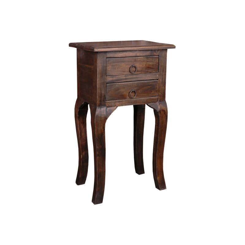 Antique Wood Side Table - Solid Wood End Table with Vintage Charm - Fully Assembled - 27.25" Height - 27.25