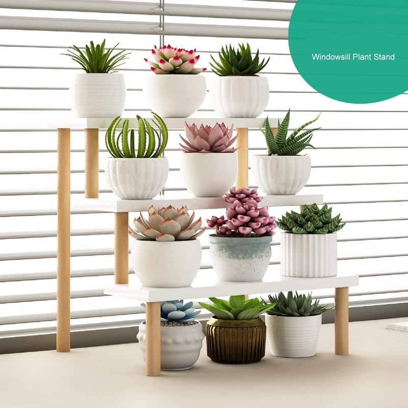 Small Plant Stand Indoor Ladder Shelf Desk
