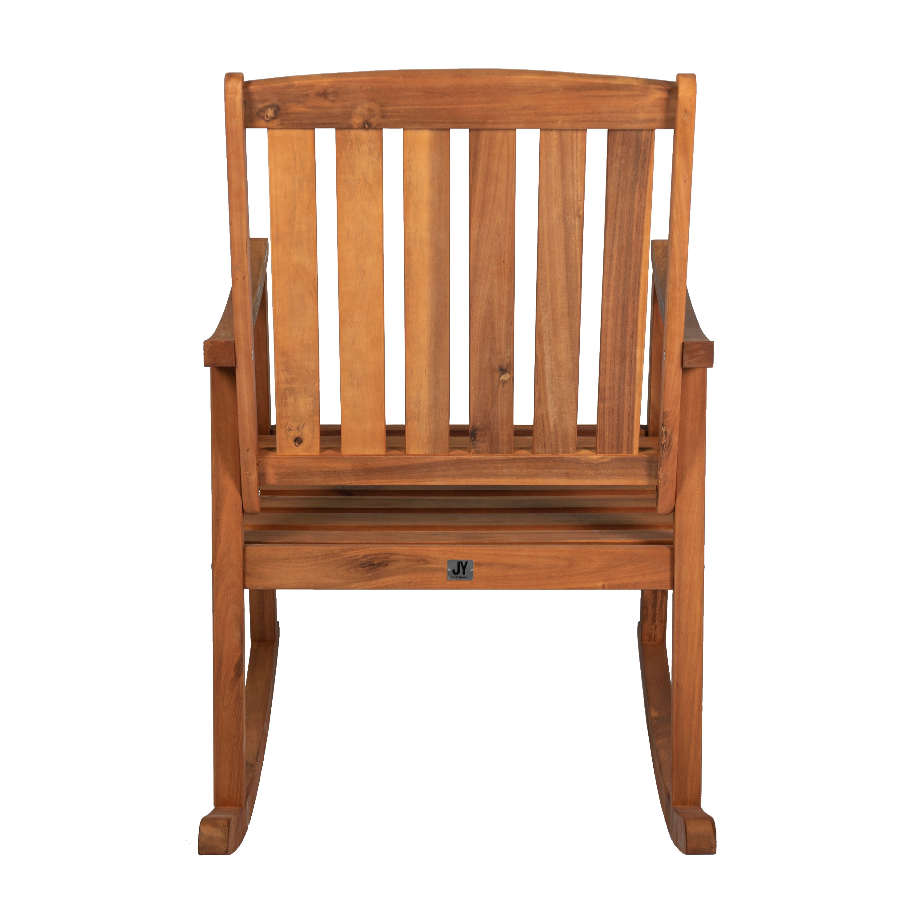 Wood Rocking Chair Oversized Acacia Wood Slat Back Rocker Chairs Support  350 lbs