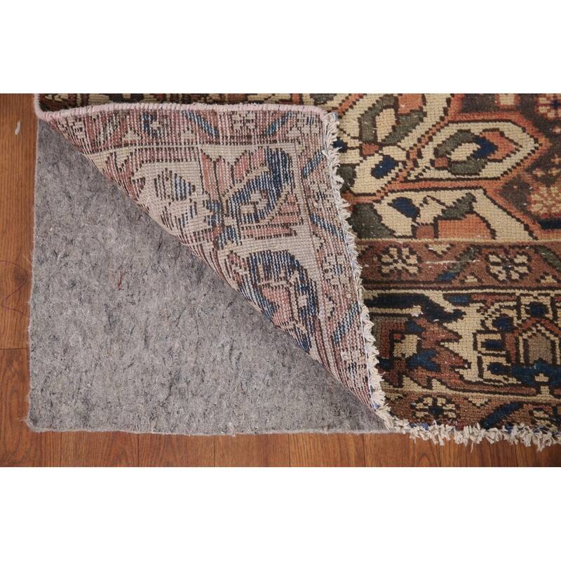 Hand Knotted Oriental 100% Wool Carpet Traditional Tribal Brown Bakhtiari Area Rug - 9' 10'' X 6' 2''