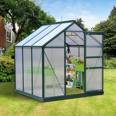 Outsunny Polycarbonate Portable Walk-in Garden Greenhouse
