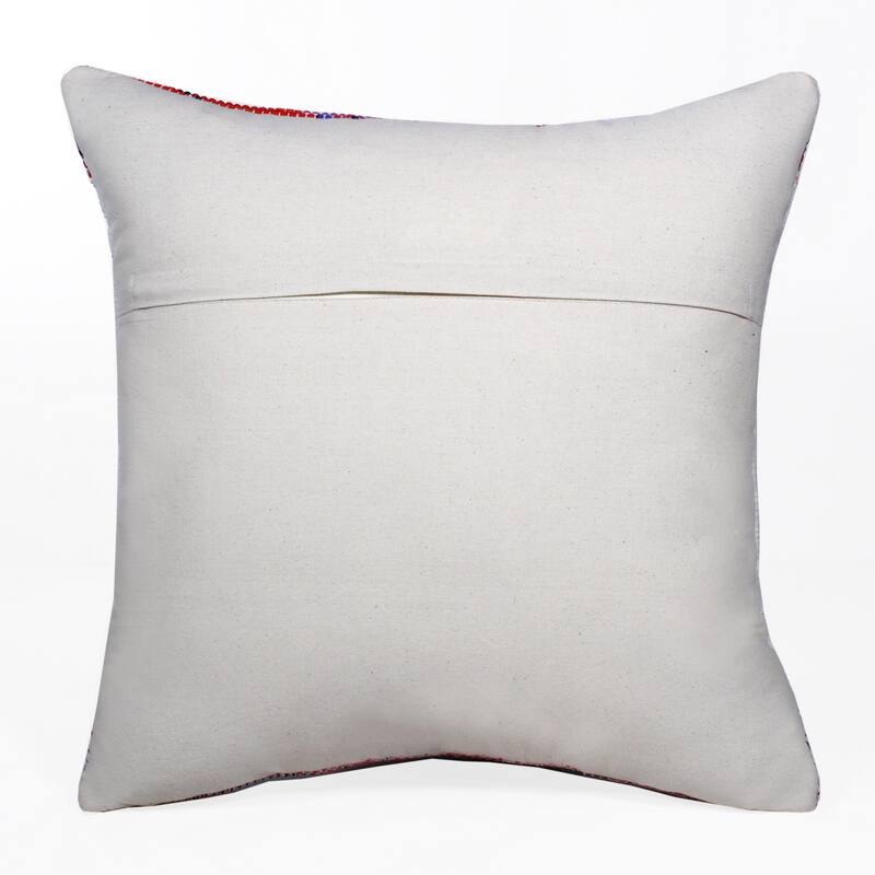 Meldi Bohemian Red/White Medallion Cotton Throw Pillow by Sevita